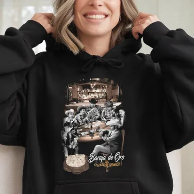 Baraja De Oro Hoodie Mexican Narco Style Graphic Hoodie For Men, Gift For Men