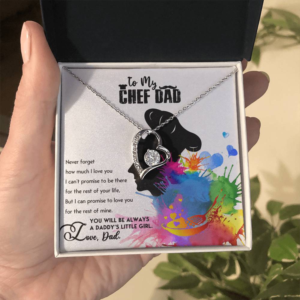 To My Chef Dad - Gift For Dad From Daughter - Forever Love Necklace