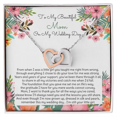 Mother Of The Bride Gift From Daughter Interlocking Hearts Necklace