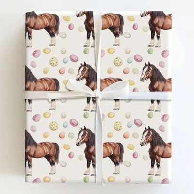 Easter Eggs with the Tennessee Walking Horse - Gift Wrap for Christmas, Holidays Wrapping Paper, Christmas Wrapping Paper