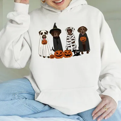 Brown Labrador Halloween Hoodie Hoodie Ghost Dogs Hoodie Halloween Dog Chocolate Lab Hoodie Fall Hoodie Spooky