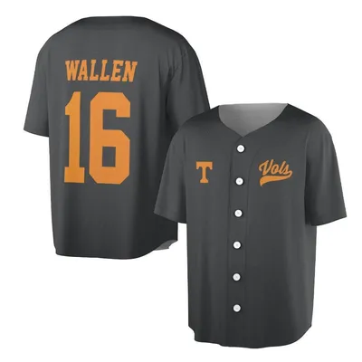 Baseball Jersey, Wallen 16 Black Orange Baseball Jersey, Tennessee Vols Country Music Fan Apparel, Graphic Concert Gear