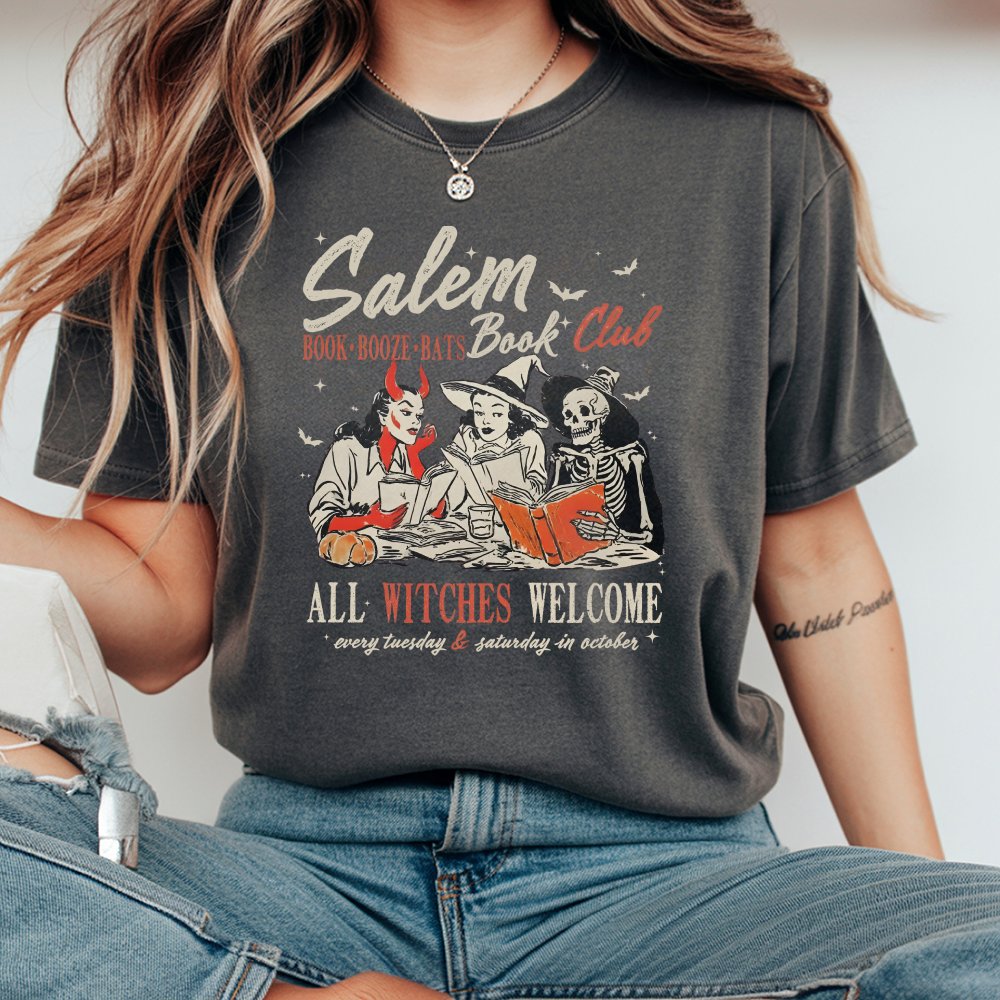 Spooky Witchy Book Club T-Shirt Witchy Aesthetic Grunge Vintage Oversized Spooky Fit