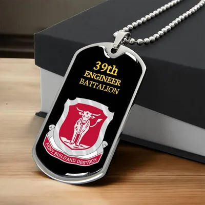 Awesome Dog Tag For 39Th Engineer Battalion - Army Tag Necklace, Dog Tag