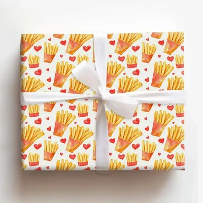 Fries Before Guys - Gift Wrap for Christmas, Holidays Wrapping Paper, Christmas Wrapping Paper