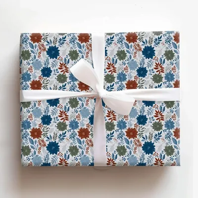 Yuletide Blooms - Gift Wrap for Christmas, Holidays Wrapping Paper, Christmas Wrapping Paper