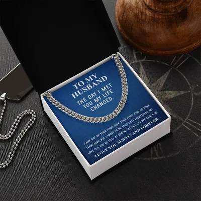 Husband Fathers Day Gift Silver Cuban Link Chain For Men Husband Birthday Gift Anniversary Gift For Husband From Wife