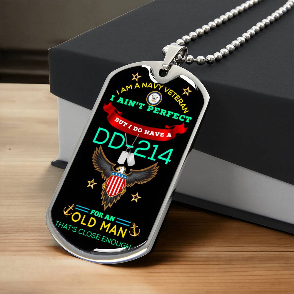 Gorgeous Navy Veteran Dog Tag - Army Tag Necklace, Dog Tag