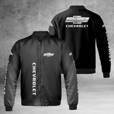 Chevrolet Windproof Bomber Jacket, Classic Bowtie Logo, Perfect For Car Enthusiasts, Driving, And Casual Everyday Wear Bomber Jacket