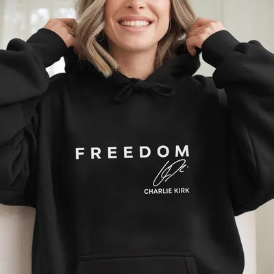 Freedom Charlie Kirk Sticker Vinyl Sticker Patriotic Tribute Memorial Decal American Hero Signature Sticker Political Hoodie