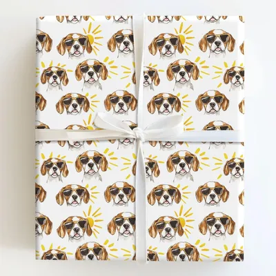 Sunny Day with the Beagles - Gift Wrap for Christmas, Holidays Wrapping Paper, Christmas Wrapping Paper