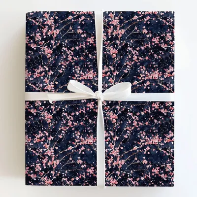 Came for the Cherry Blossoms - Gift Wrap for Christmas, Holidays Wrapping Paper, Christmas Wrapping Paper