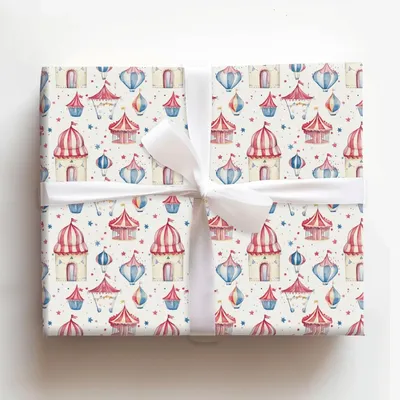 Circus Rings and Spotlights - Gift Wrap for Christmas, Holidays Wrapping Paper, Christmas Wrapping Paper