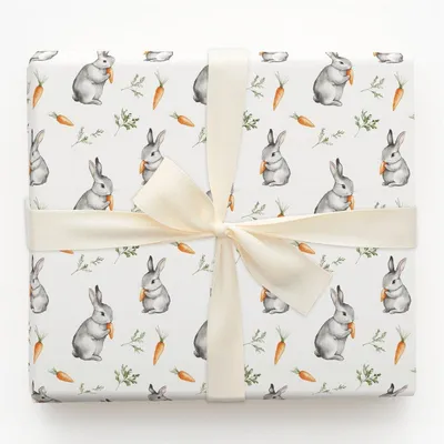Bunny Veggie Delight - Gift Wrap for Christmas, Holidays Wrapping Paper, Christmas Wrapping Paper