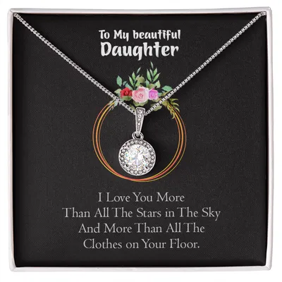 To My Daughter I Love You More, Mom Daughter Necklace, From Mom, Valentine's, Mother's Day, Daughter Birthday Gift, Daughter Graduation Gift, For Daughter, Christmas Gifts, Wedding Necklace, Mothers Day Gifts, Grown Up Daughter