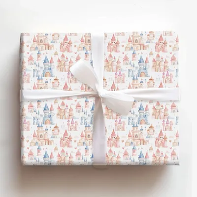 Cotton Candy Castle - Gift Wrap for Christmas, Holidays Wrapping Paper, Christmas Wrapping Paper