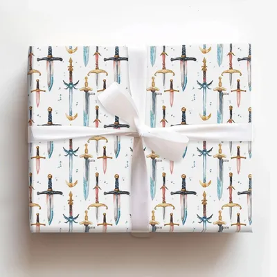 Swords Up - Gift Wrap for Christmas, Holidays Wrapping Paper, Christmas Wrapping Paper