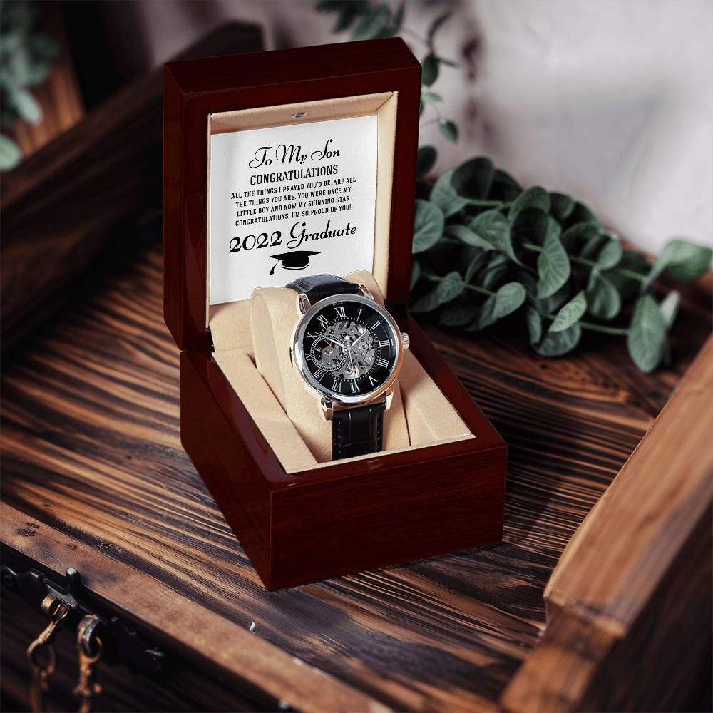Class Of 2022 Gift For Son Men's Watch For Son's Graduation High School Graduation Gift Watch College Graduation Gift Openwork Watch