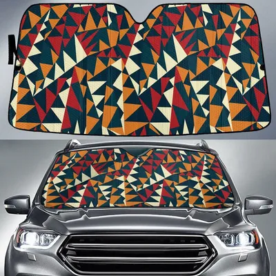 Yunshm African Triangle Seamless Pattern Car Sun Shades Cover Auto Windshield PrintSyde
