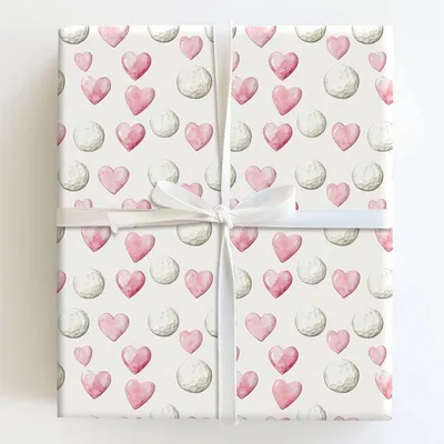 Tee Off Love - Gift Wrap for Christmas, Holidays Wrapping Paper, Christmas Wrapping Paper