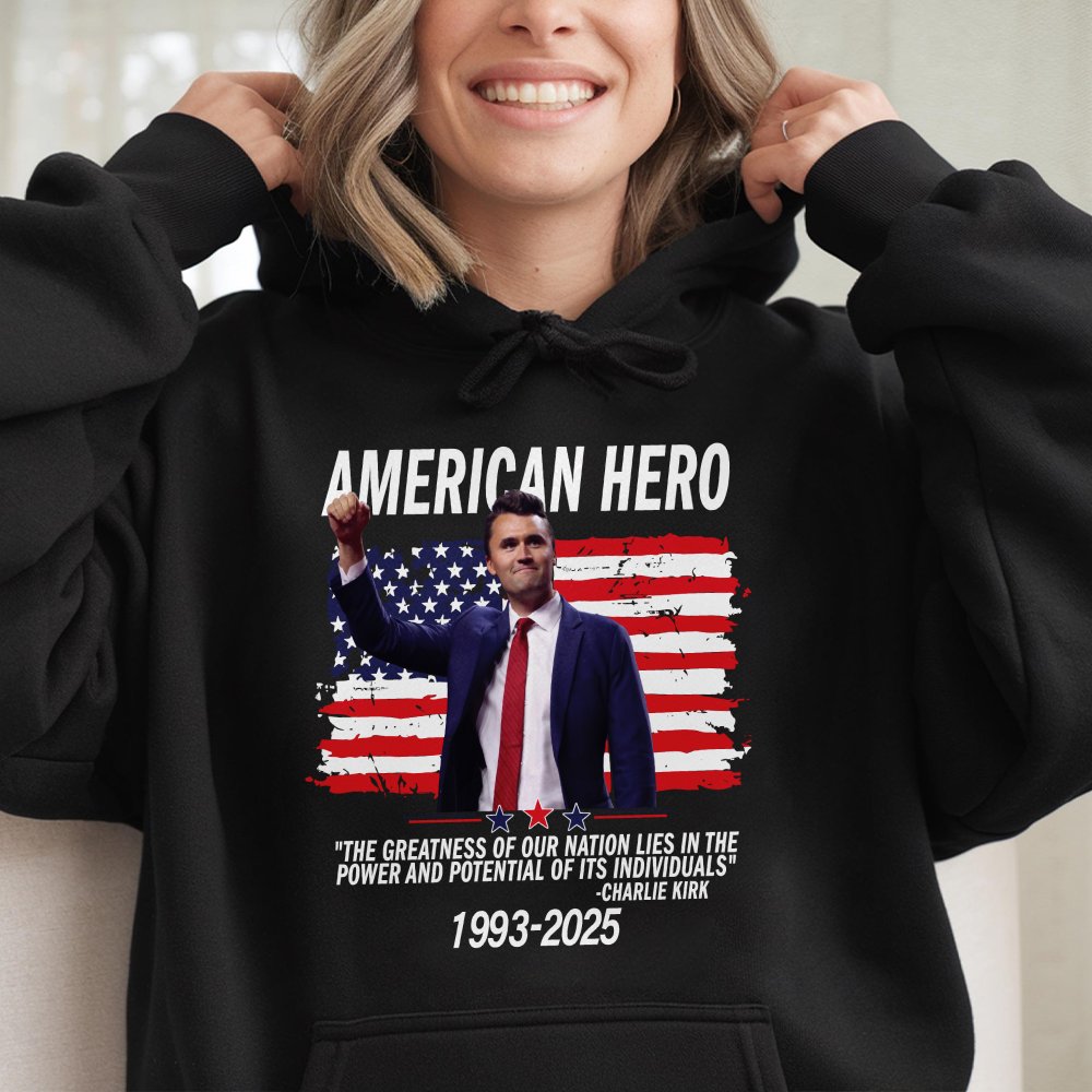 American Hero Tribute Hoodie Usa Flag Graphic Hoodie  Inspirational Quote Design Patriotic Streetwear