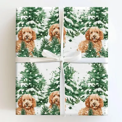 Snow Day for Goldendoodles - Gift Wrap for Christmas, Holidays Wrapping Paper, Christmas Wrapping Paper