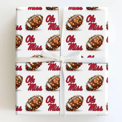 Ole Miss End Zone Lights - Gift Wrap for Christmas, Holidays Wrapping Paper, Christmas Wrapping Paper