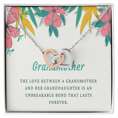 Grandmother Necklace Grandmother Gift Family Necklace Linked Hearts 14Kt Gold Filled Rose Sterling Silver Interlocking Hearts Necklace