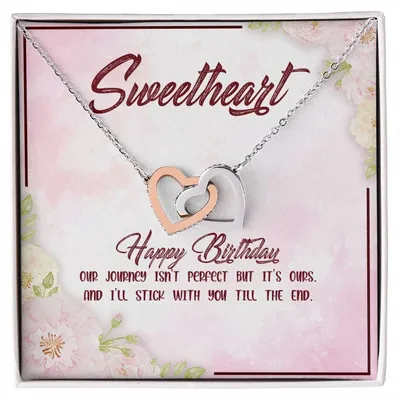 Happy Birthday Sweetheart- Interlocking Hearts Necklace