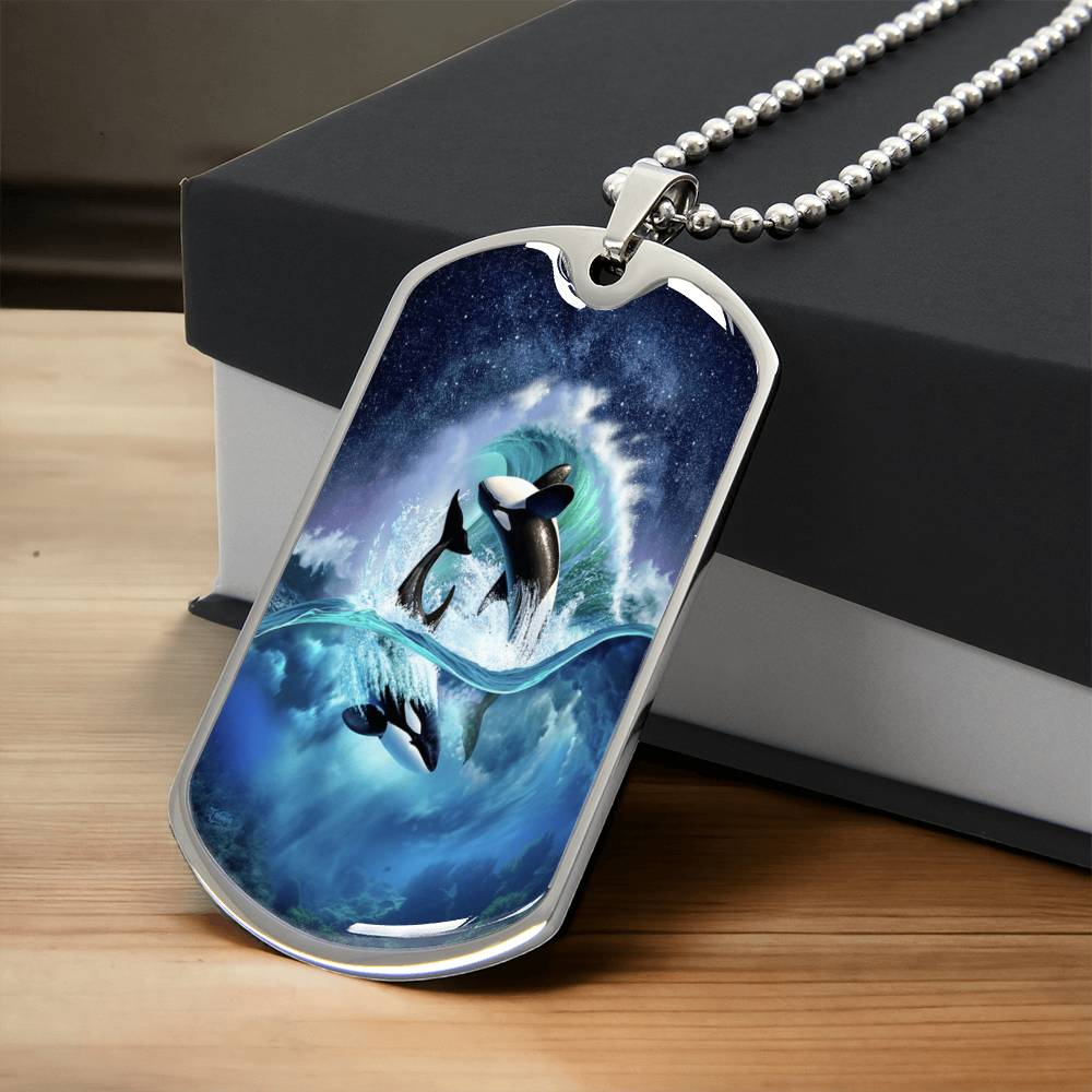 Dolphins Right - Army Tag Necklace, Dog Tag
