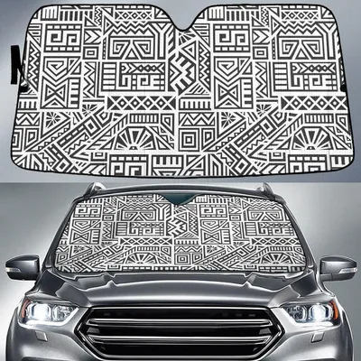 Black And White Tribal Pattern Aztec Style Car Sun Shades Cover Auto Windshield PrintSyde