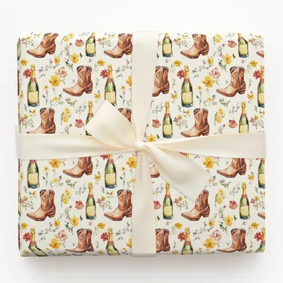 Bubbles in Boots - Gift Wrap for Christmas, Holidays Wrapping Paper, Christmas Wrapping Paper