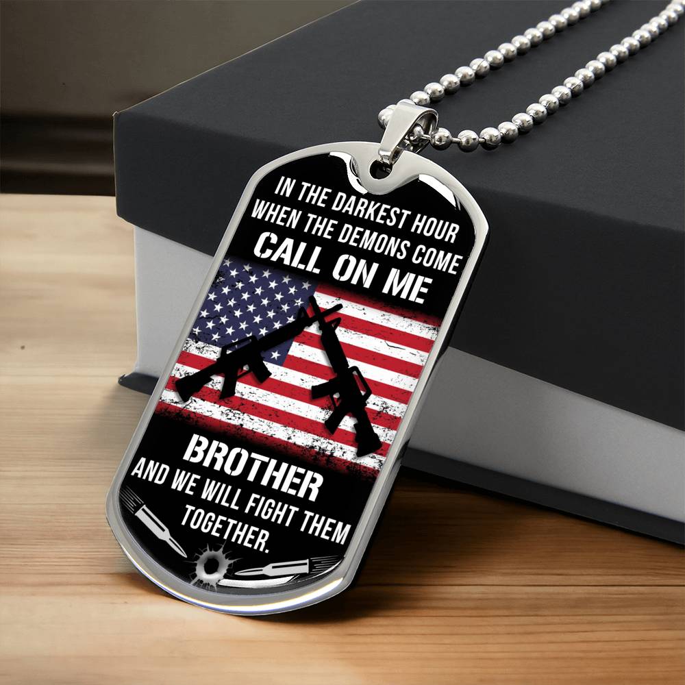 Military Brothers In Arms - Army Tag Necklace, Dog Tag