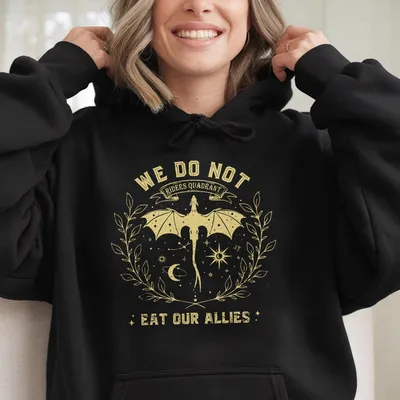 We Do Not Eat Our Allies Bella Canvas Hoodie Basgiath War College Hoodie Fourth Wing Hoodie Dragon Rider Hoodie Gift For Women