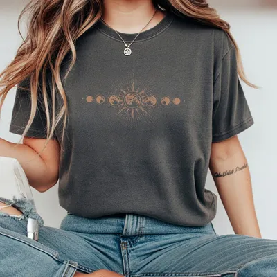 Boho Mystical Moon Phase T-Shirt