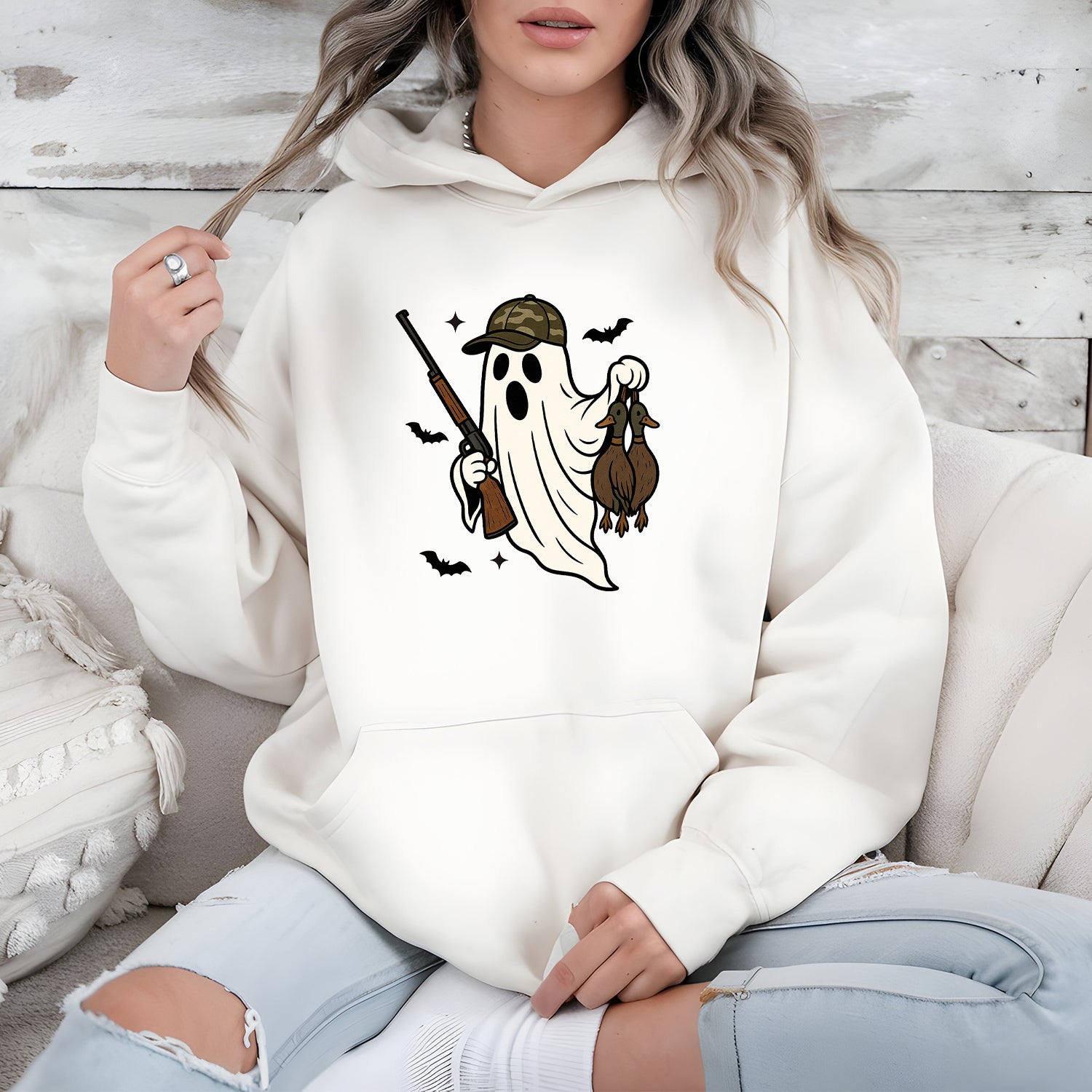 Halloween Boo Ghost Duck Hunting Hoodie – Funny Graphic Pullover