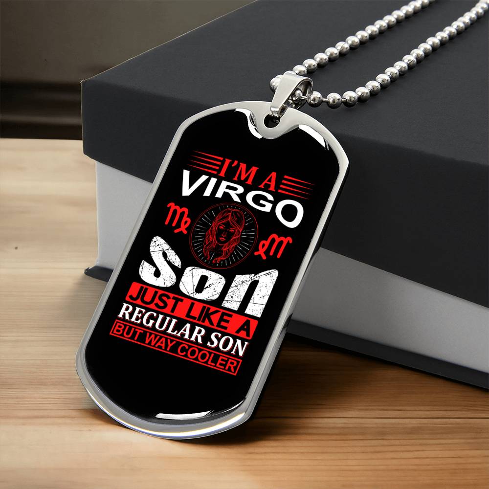 Virgo Son Dog Tag - Army Tag Necklace, Dog Tag