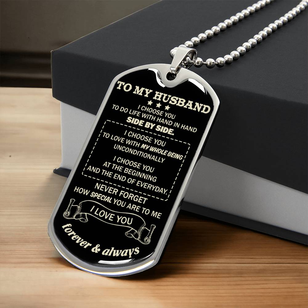Gift For Husband - Side By Side - Dog Tag - Army Tag Necklace, Dog Tag
