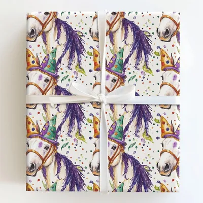 Mardi Gras Galineers Cob - Gift Wrap for Christmas, Holidays Wrapping Paper, Christmas Wrapping Paper