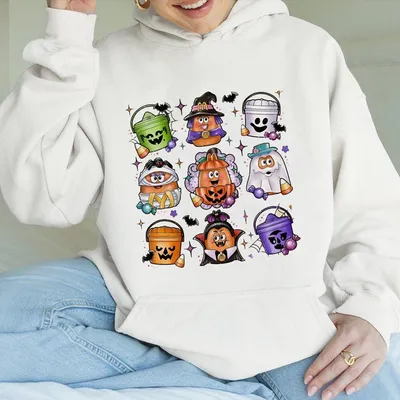 Halloween Chicken Nuggets Hoodie  90s Retro Halloween Hoodie Spooky Nugget