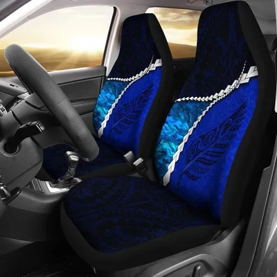 Paua Shell Maorilver Fern Car Seat Covers Cobalt