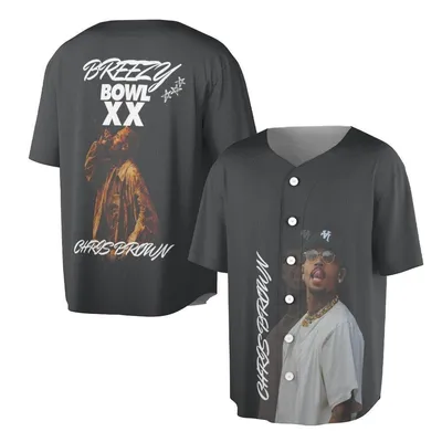 Baseball Jersey, Chris Brown Breezy Bowl Xx Stadium Tour Baseball Jersey, R&B Hip Hop Concert Merch, Fan Apparel