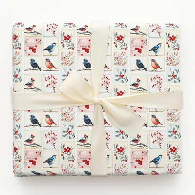 Bird in the Hand - Gift Wrap for Christmas, Holidays Wrapping Paper, Christmas Wrapping Paper