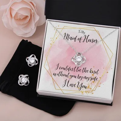 To My Maid of Honor Jewelry Set for Women, Maid of Honor Proposal,  Gift for Maid of Honor, Necklace for Maid of Honor, Bridal Party Gift