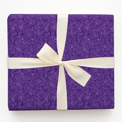 Purple Squiggles - Gift Wrap for Christmas, Holidays Wrapping Paper, Christmas Wrapping Paper