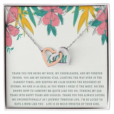Mom Necklace Mother Necklace Mom Gift Mother'S Day Gift Mother'S Day Necklace Mother Daughter Gift 2 Interlocking Hearts Interlocking Hearts Necklace