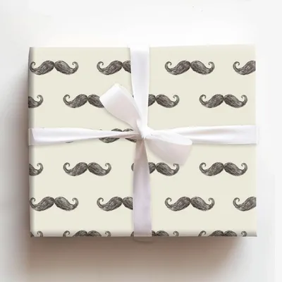 Moustache You Dad - Gift Wrap for Christmas, Holidays Wrapping Paper, Christmas Wrapping Paper