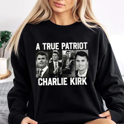 Charlie Kirk Sweatshirt A True Patriot Memorial Activist Sweatshirt Activist Attack Sweatshirt Human Rights Gildan Charlie Kirk Sweatshirt Mem