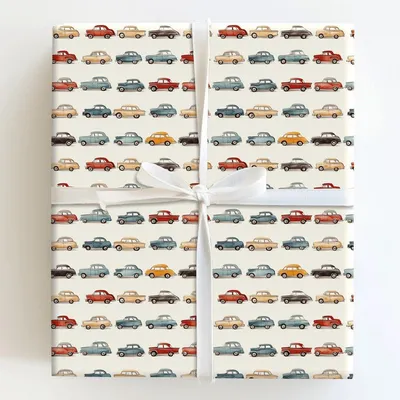 Retro Rides - Gift Wrap for Christmas, Holidays Wrapping Paper, Christmas Wrapping Paper