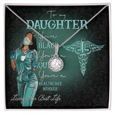 To My Daughter - Black Nurse Personalized, Nurse Stethoscope Necklace, To Nurse Daughter From Mom, Nurse Gift, Nurse Graduation, Stethoscope Necklace, Perfect Gift For Nurse, Nursing Gift, Jewelry Gift For Nurse, Gift For Nursing Student